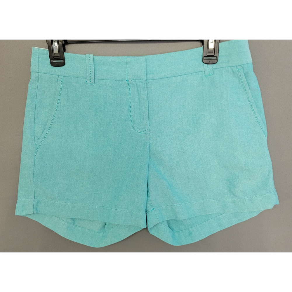 J. Crew City Fit Shorts Womens 2 Blue Twill 4.5" Inseam Costal Core Preppy